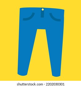 blue pants on a yellow background