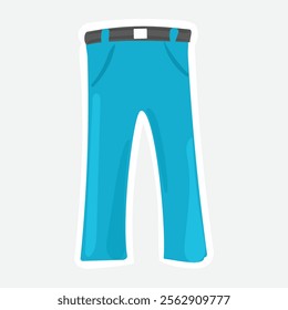 Blue Pants Vector illustration Sticker. Vector sticker of blue pants. Perfect for wardrobe and fashion-themed decorations