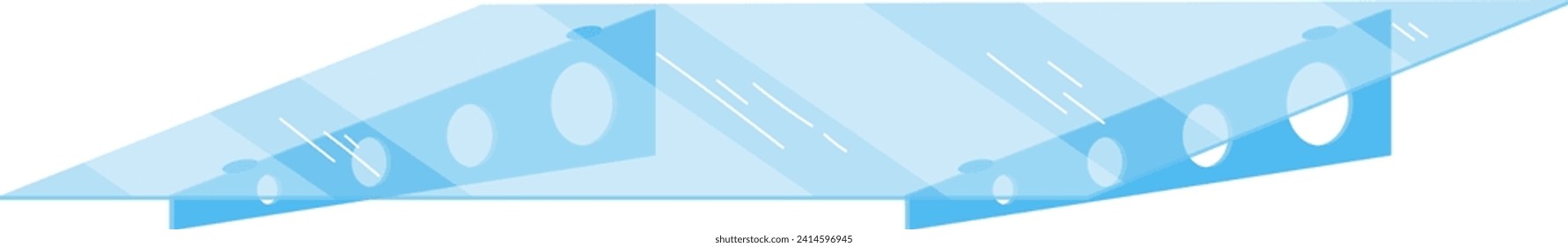 Blue paper airplane on white background. Simple origami aircraft symbolizing travel and creativity.