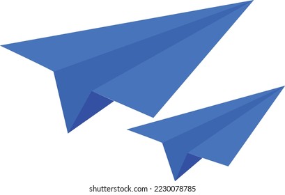 Blue paper airplanes icon on white background. Paper plane sign. origami paper plane symbol. flat style.
