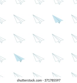 blue paper airplanes. seamless background. ers 10 