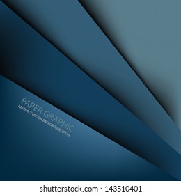 blue paper background overlap dimension vector illustration message board for text and message design modern website