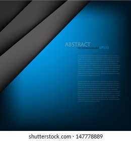 blue paper background overlap dimension vector illustration message board for text and message design modern website