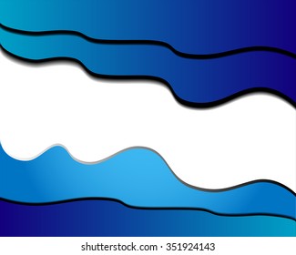 Blue paper background overlap dimension vector illustration message board for text and message design modern website
