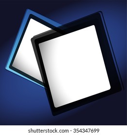 Blue paper background overlap dimension vector illustration message board for text and message design modern website
