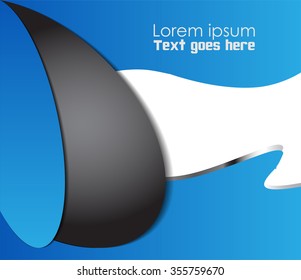 blue paper background overlap dimension vector illustration message board for text and message design modern website
