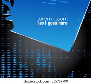 blue paper background overlap dimension vector illustration message board for text and message design modern website

