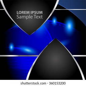 blue paper background overlap dimension vector illustration message board for text and message design modern website