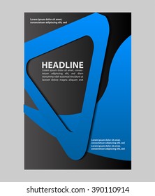 Blue paper background overlap dimension vector illustration message board for text and message design modern website
