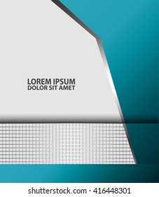blue paper background overlap dimension vector illustration message board for text and message design modern website
