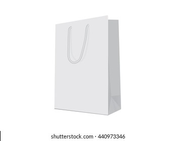blue paper bag for your design EPS10 Vector Mock up easy to change color