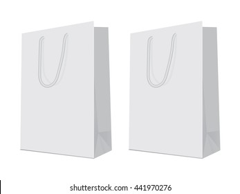 blue paper bag for your design EPS10 Vector Mock up easy to change color
