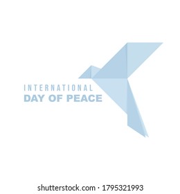 Blue Paper bird vector illustration. perfect template for Peace day design.