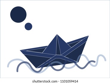 Blue paper boat