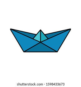 Blue Paper Boat For Logo Template