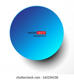 Blue Paper circle banner with drop shadows. Vector illustration 
