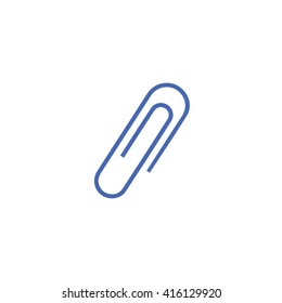 Blue paper clip icon vector illustration