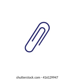 Blue paper clip vector icon illustration