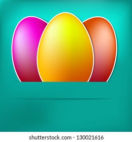 Blue Paper Easter egg card.  + EPS10 vector file