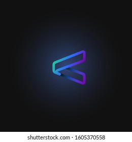 Blue paper folded character from a typeset, vector illustration