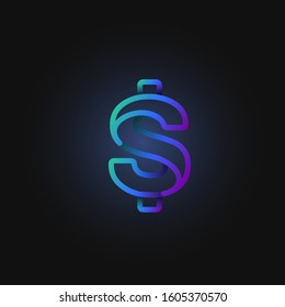 Blue paper folded character from a typeset, vector illustration