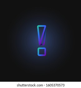 Blue paper folded character from a typeset, vector illustration