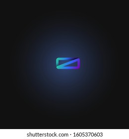 Blue paper folded character from a typeset, vector illustration