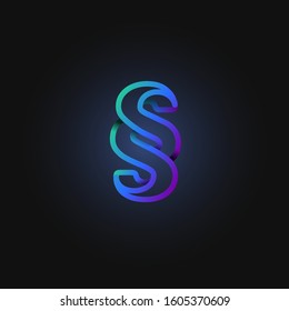 Blue paper folded character from a typeset, vector illustration