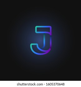 Blue paper folded character from a typeset, vector illustration