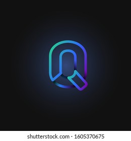 Blue paper folded character from a typeset, vector illustration