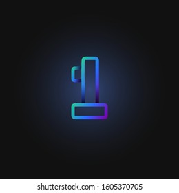 Blue paper folded character from a typeset, vector illustration