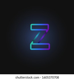Blue paper folded character from a typeset, vector illustration
