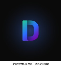 Blue paper folded character from a typeset, vector illustration