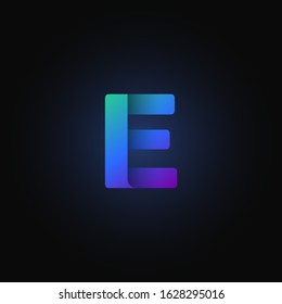 Blue paper folded character from a typeset, vector illustration