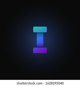 Blue paper folded character from a typeset, vector illustration