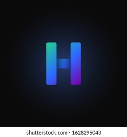 Blue paper folded character from a typeset, vector illustration
