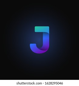 Blue paper folded character from a typeset, vector illustration