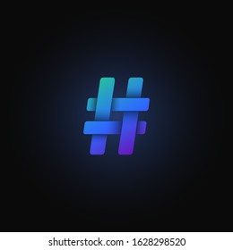 Blue paper folded character from a typeset, vector illustration