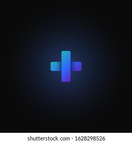 Blue paper folded character from a typeset, vector illustration
