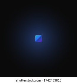 Blue paper folded character from a typeset, vector illustration