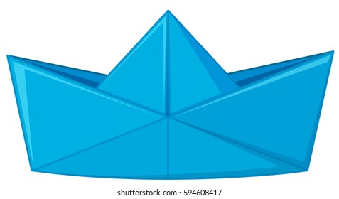 Blue paper folded in hat shape illustration