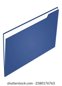 Blue  paper folder. vector illustration