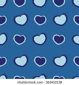 Blue paper heart paper 