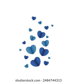 Blue Paper Hearts Vector to Decorate and Celebrate Father's Day and more.