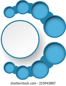 Blue paper infographics. Abstraction. Vector illustration.