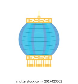 icono de la decoración de la linterna de papel azul