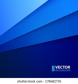 Blue paper layers abstract vector background. RGB EPS 10 vector illustration
