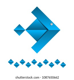 blue paper pixel fish
