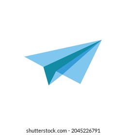 blue paper plan abstract logo icon flat concept vector graphic design