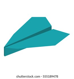 blue paper plane origami funny vector illustration eps 10